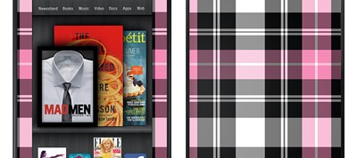 pink plaid kindle fire skin for women